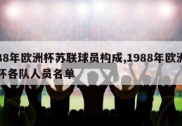 88年欧洲杯苏联球员构成,1988年欧洲杯各队人员名单